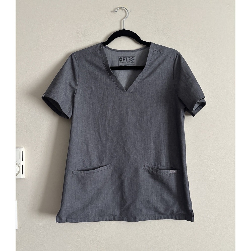 Figs Casma Three Pocket Scrub Top Technical Collection Small Gray PO 1557 Work